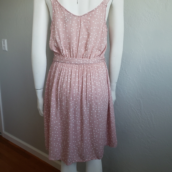 A New Day Dress Rose W/White Polka Dot | Sleeveless W/Waist Tie Sheath | Size: M - Picture 3 of 6